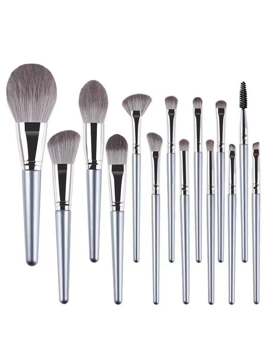 14pcs Pro Easy to Clean, Makeup Brush Set - Soft Cruelty-Free, Foundation Blush Eyeshadow Eyeliner Facial Beauty Cosmetic Tool