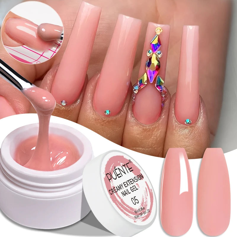 PUENTE Super Diamond Gel Glue No Wipe Strong Adhesive Diamond Sticky Gel Transparent 3D Nail Art UV Gel Polish Nail Decoration