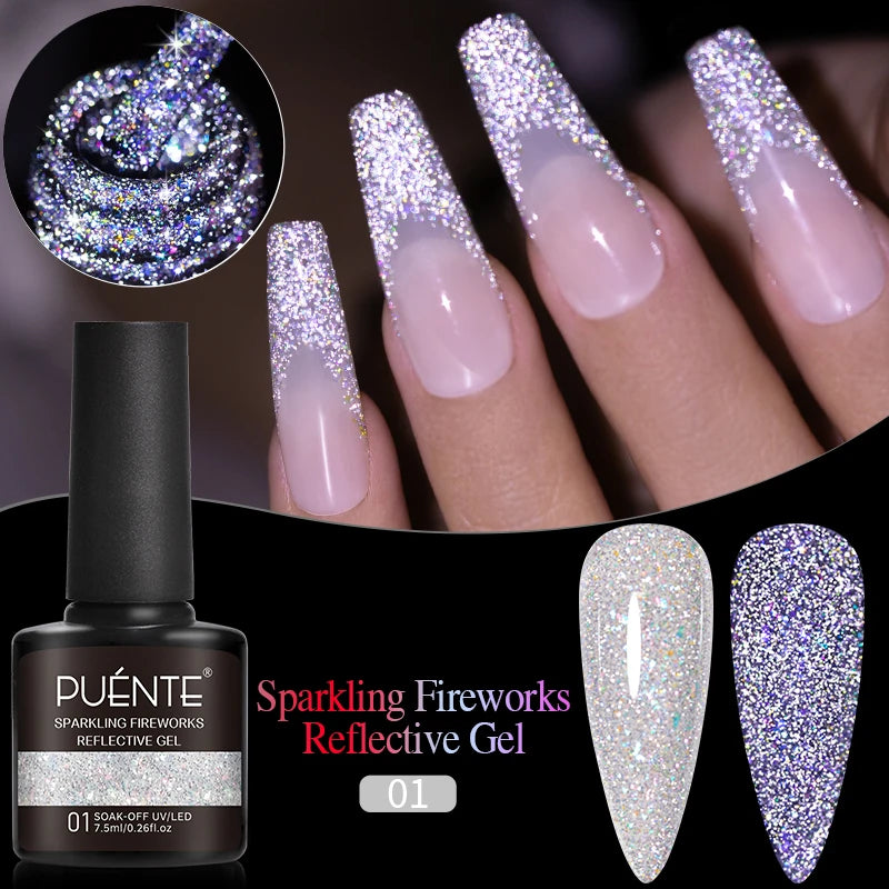 PUENTE Super Diamond Gel Glue No Wipe Strong Adhesive Diamond Sticky Gel Transparent 3D Nail Art UV Gel Polish Nail Decoration