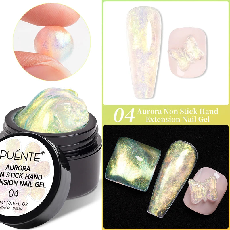 PUENTE Super Diamond Gel Glue No Wipe Strong Adhesive Diamond Sticky Gel Transparent 3D Nail Art UV Gel Polish Nail Decoration