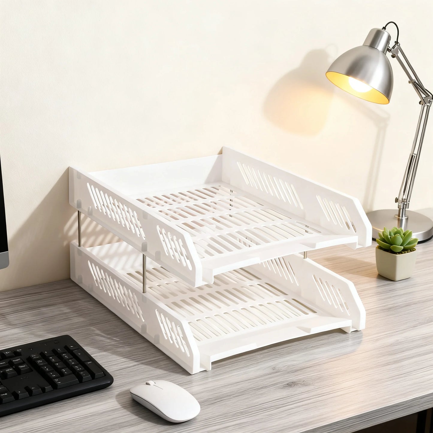 File Holder, File Tray, Desktop File Rack, Multi-Layer Storage Combination Book and Newspaper Rack
